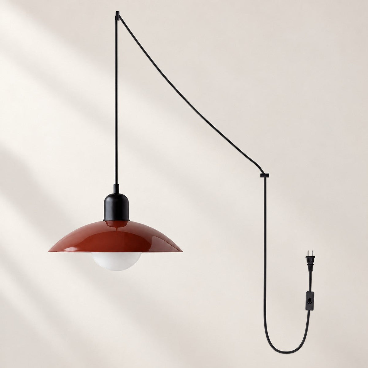 Mid Century Bauhaus Plug-In Pendant Light