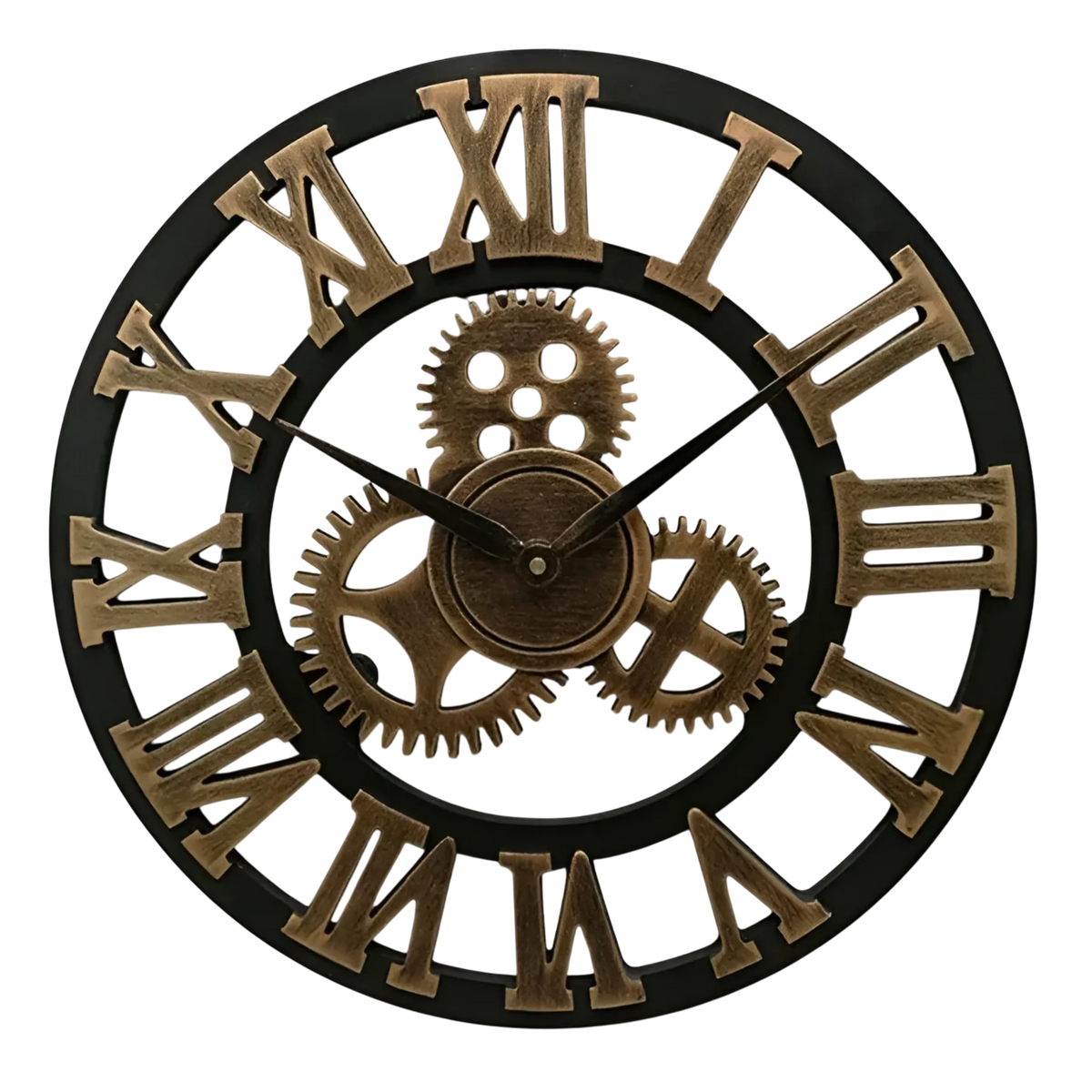 Industrial Wall Clock Gear Design for Living Room & Office