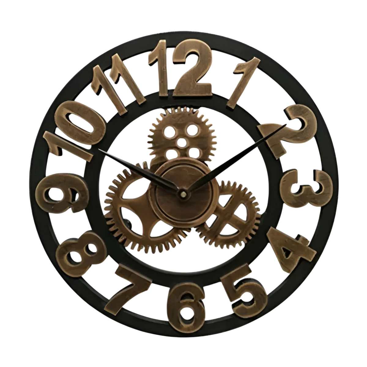 Industrial Wall Clock Gear Design for Living Room & Office