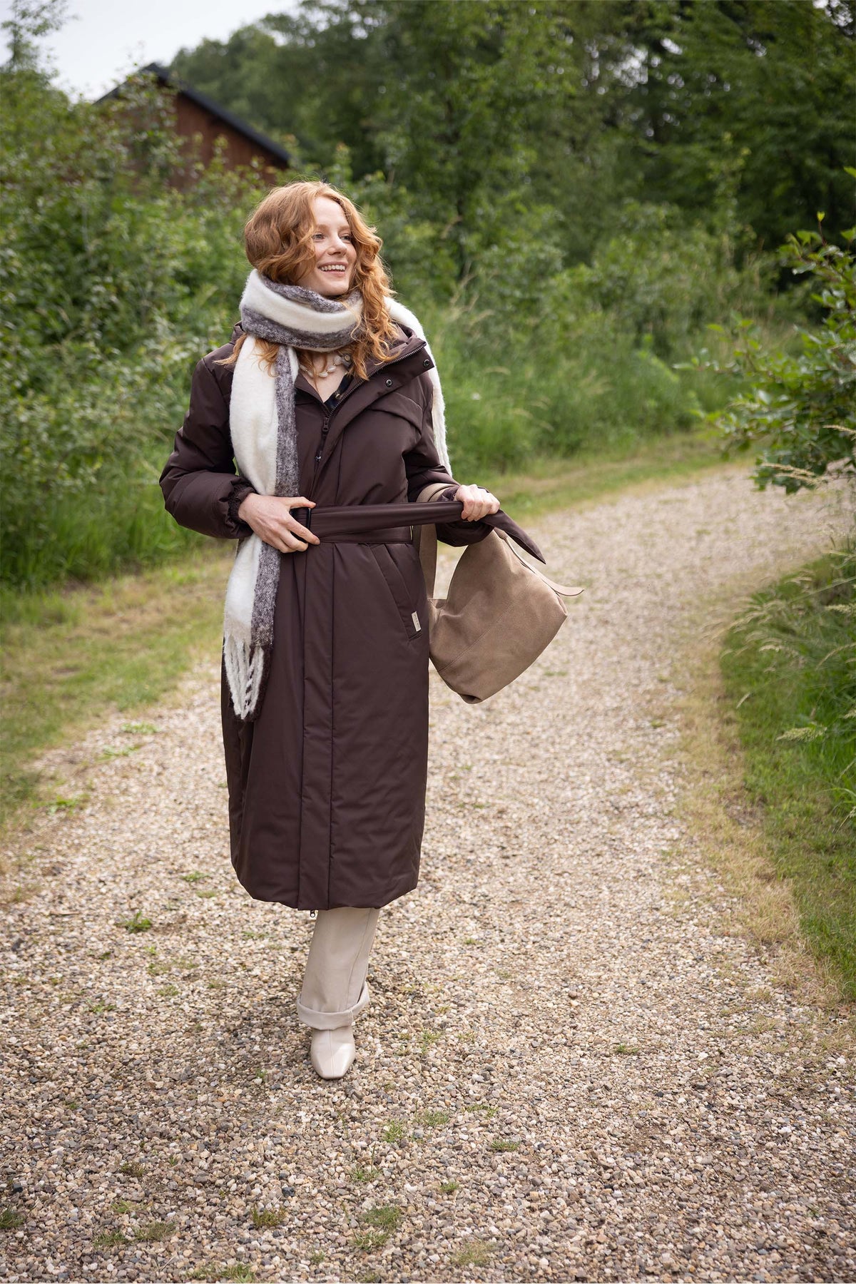 Long Padded Coat with Belt
