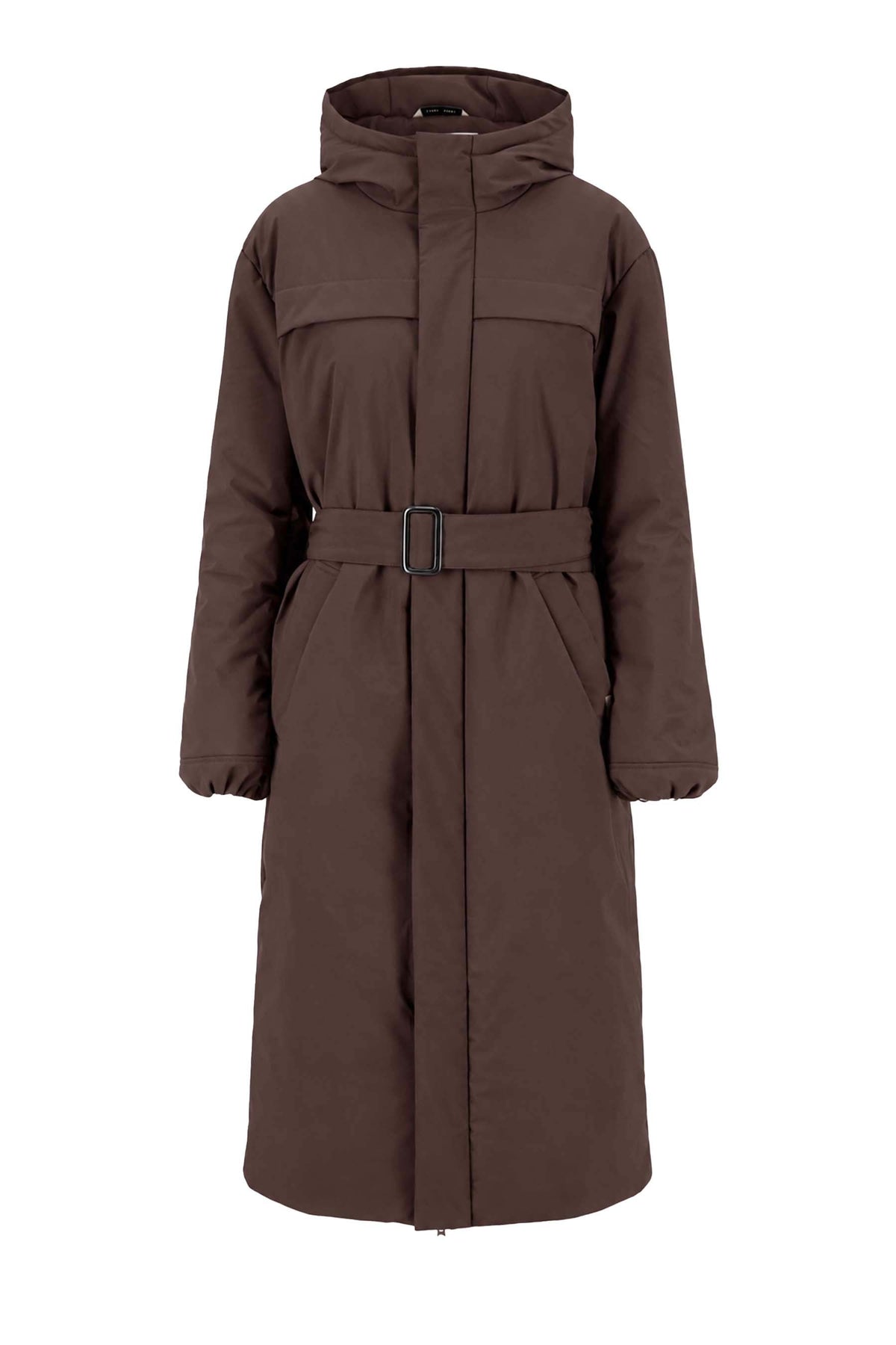 Long Padded Coat with Belt