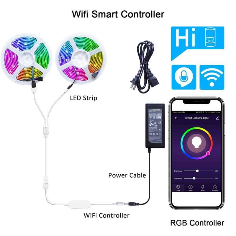 WiFi Smart RGB LED Strip Light – 32.8ft Waterproof