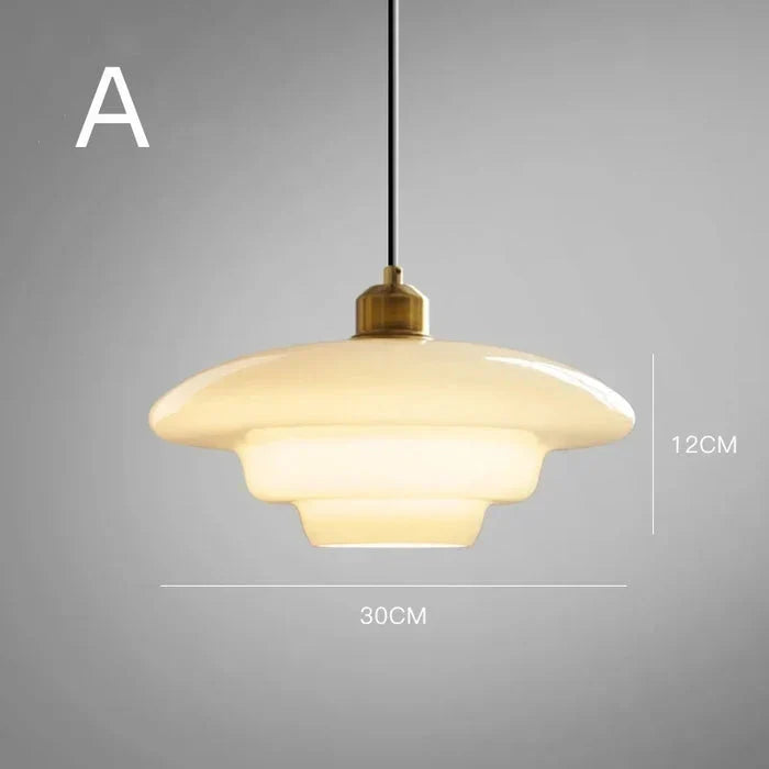 Calistre - Mid-Century Milky Glass Pendant Light