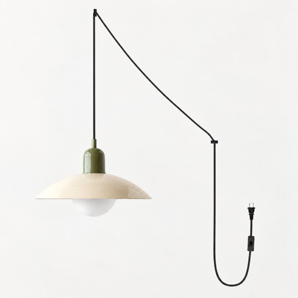 Mid Century Bauhaus Plug-In Pendant Light