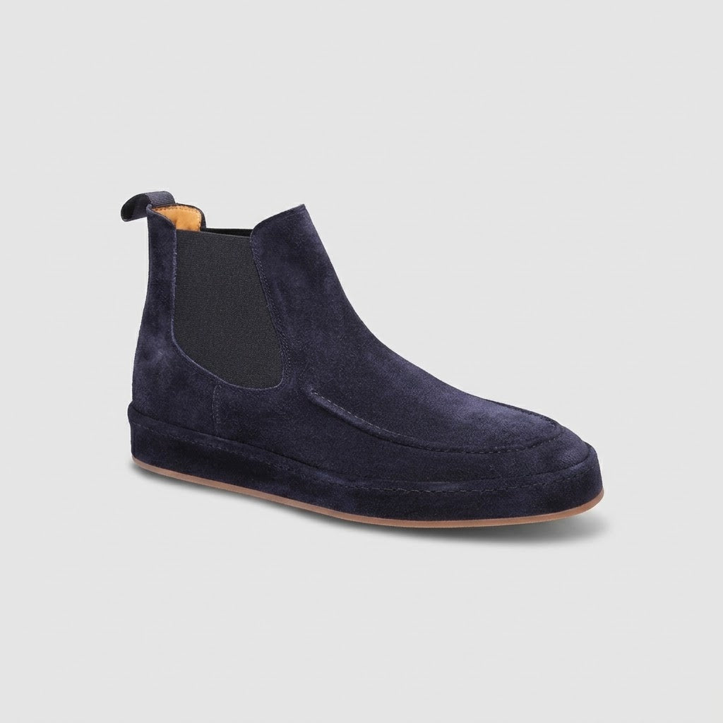 Men's Suede Chelsea Boot - Suede Sole with Elastic Side Panels