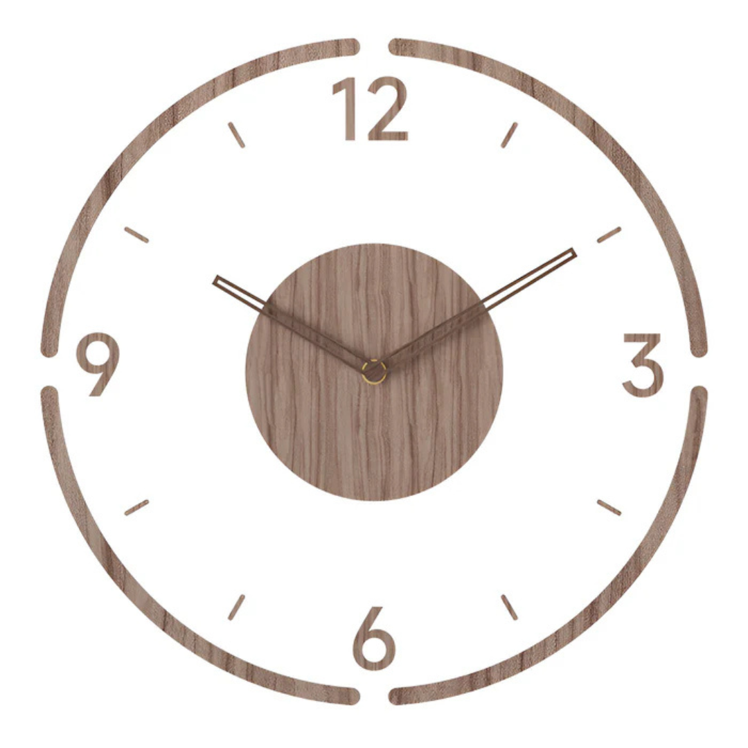 Stylish Modern Wall Clock 30cm – Acrylic & Wood, Silent Movement