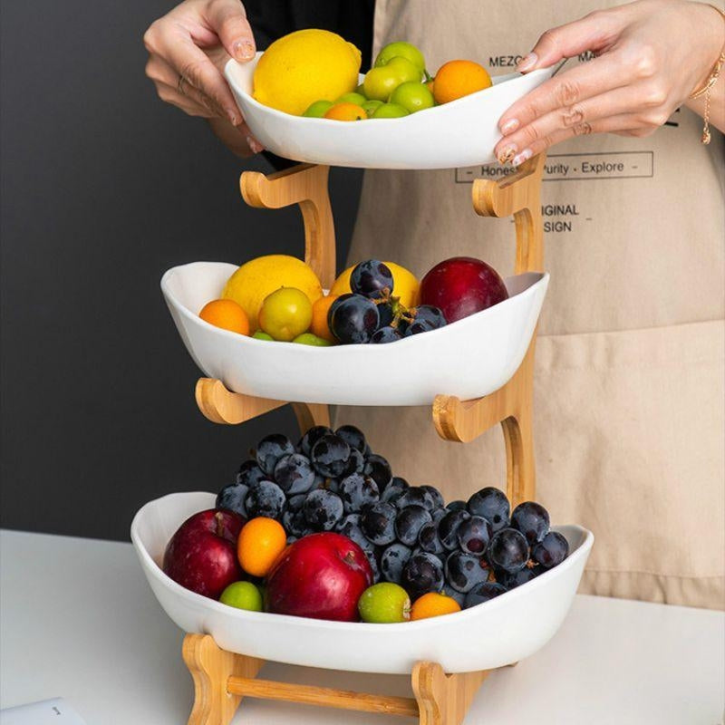 Multi-Tier Fruit Bowl Display with Removable Trays