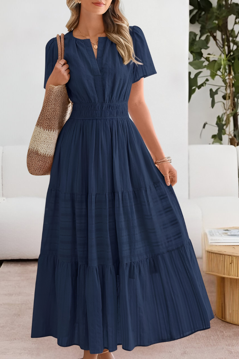 Women's Boho Short-Sleeve Midi Dress – Boho