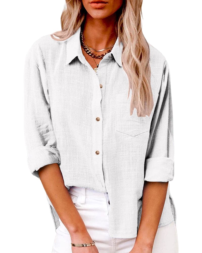 Women's Relaxed Fit Shirt - Loose Casual Blouse