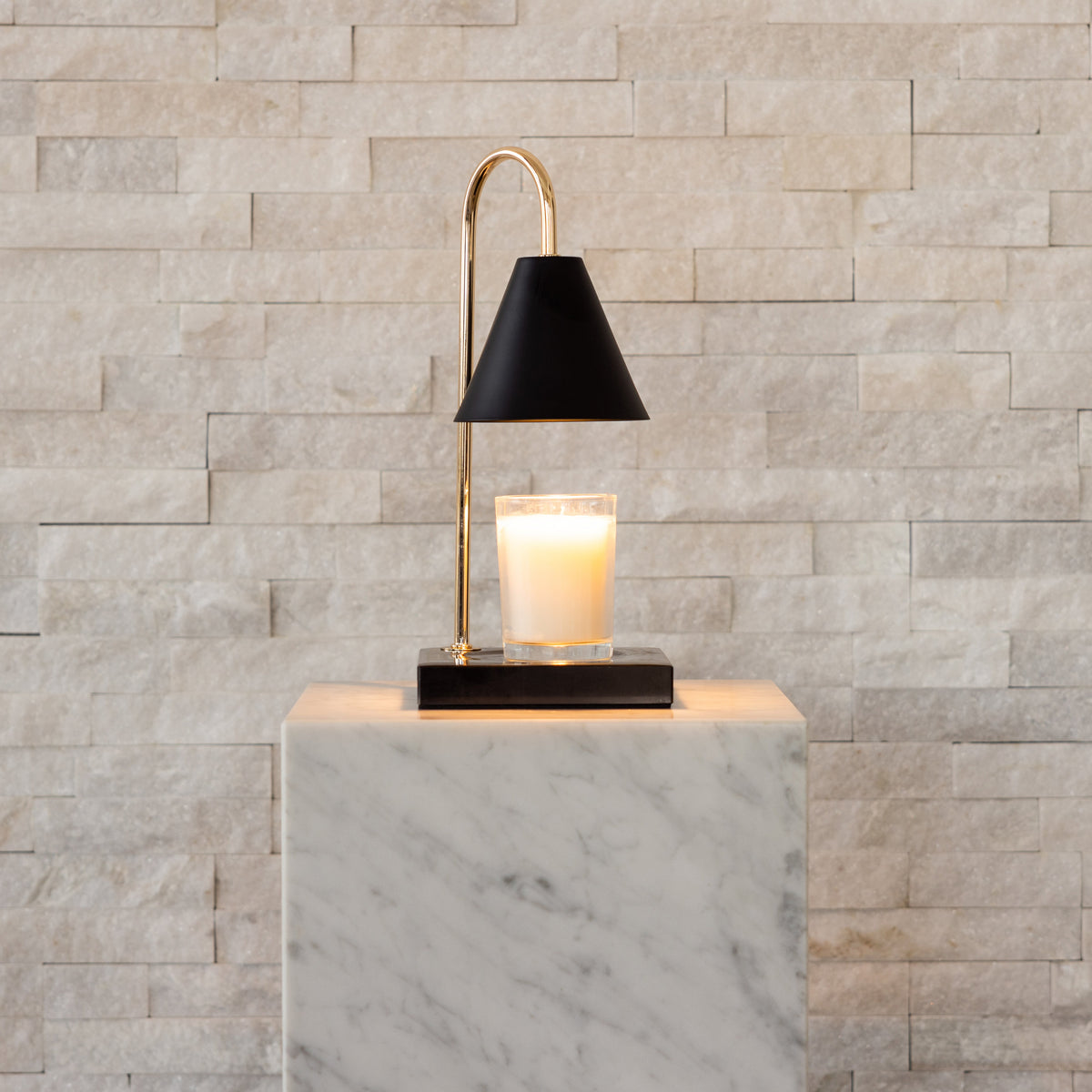 Marble Candle Warmer Lamp - Flameless Wax Melt Lamp with Timer