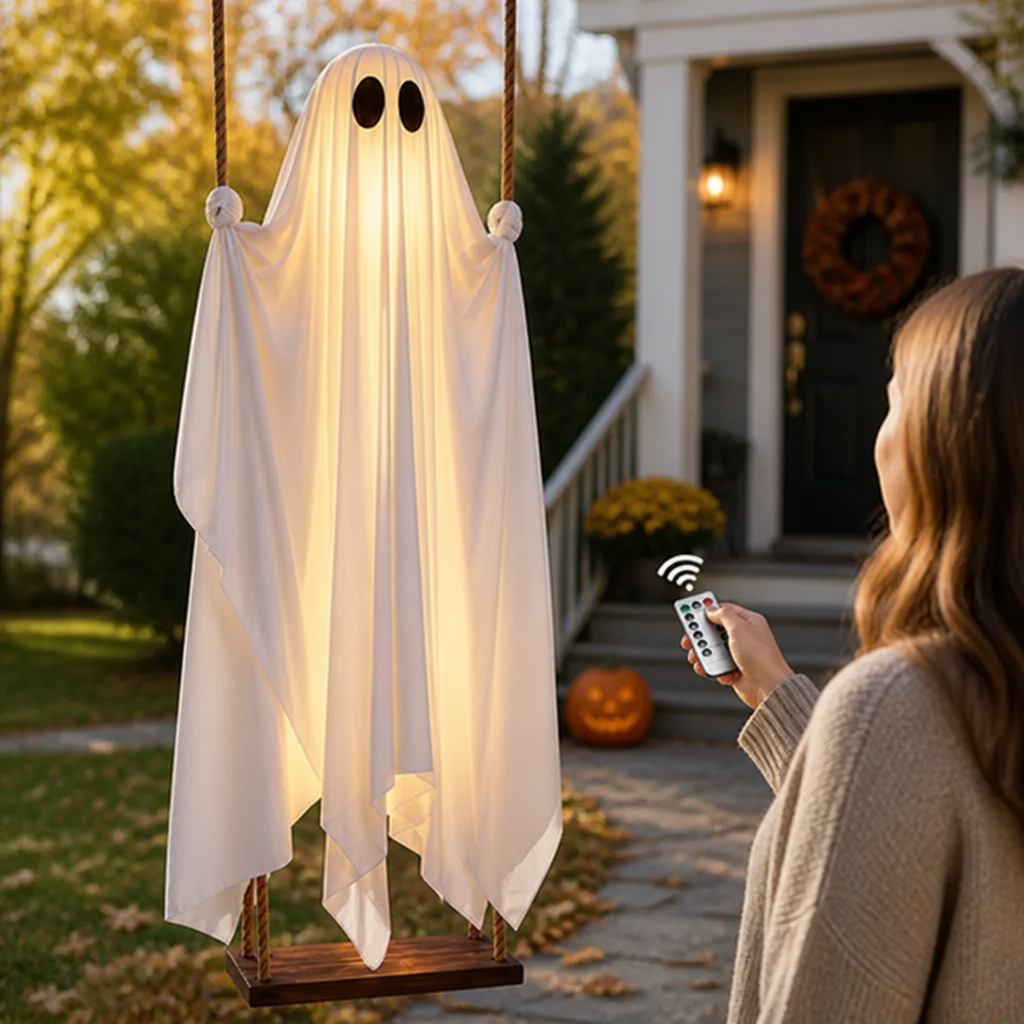 Rocking Ghost Decoration 152cm with Remote Control and Light
