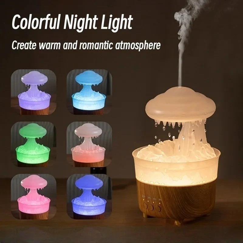 Rain Cloud Humidifier Lamp – LED Light with Raindrop Sound