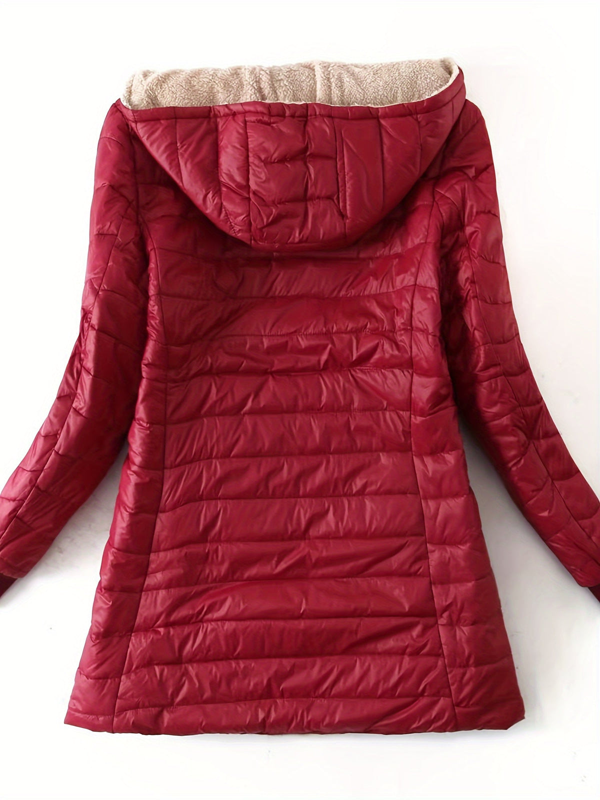 Women's Mid-Length Hooded Fleece-Lined Jacket