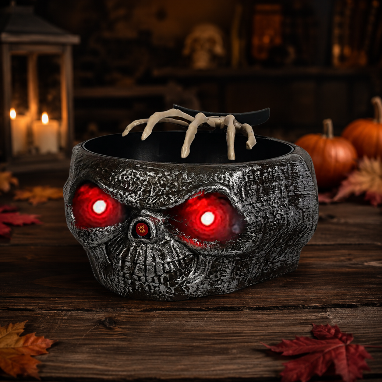 Motion-Activated Skeleton Hand Halloween Candy Bowl