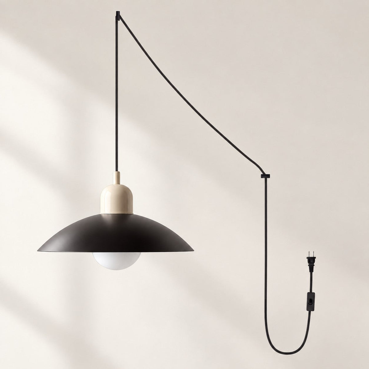 Mid Century Bauhaus Plug-In Pendant Light
