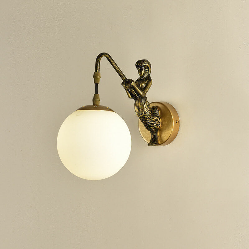 Rustic Orb Wall Lamp - Vintage Design Sconce