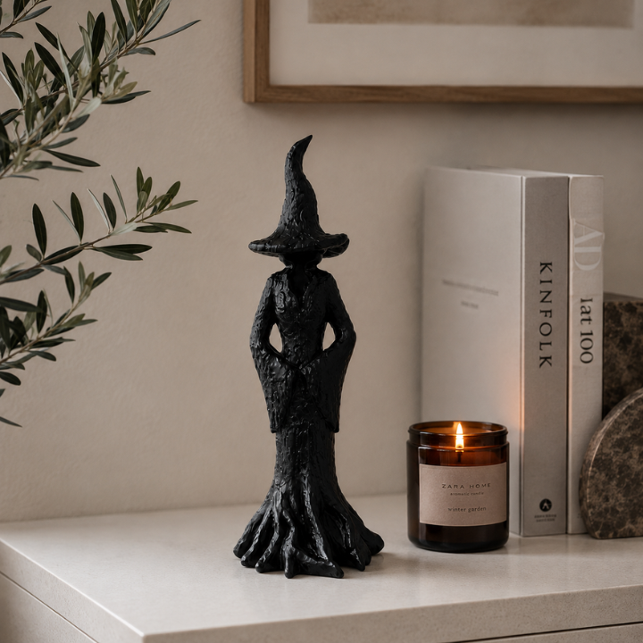 Witch Garden Statue - Handmade Resin Guardian Figure
