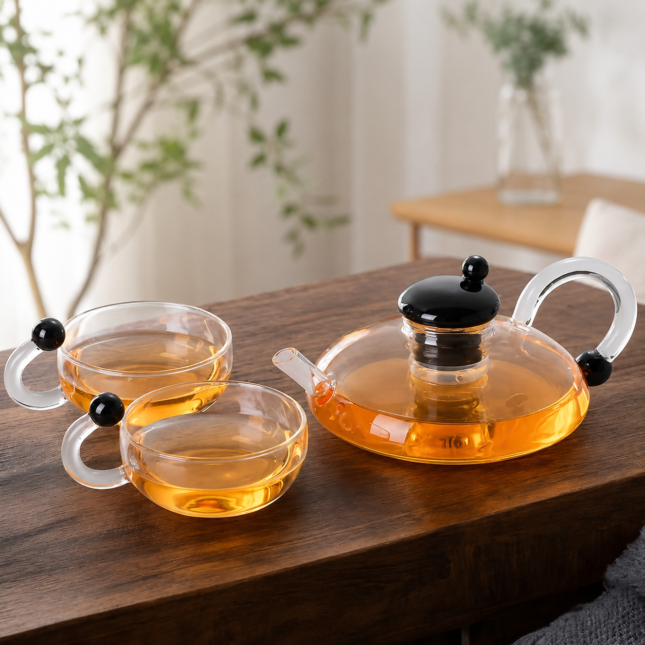 600ml Semi-Automatic Glass Teapot Set