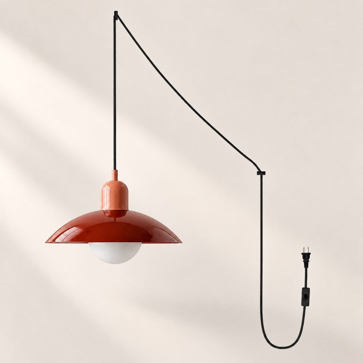 Mid Century Bauhaus Plug-In Pendant Light