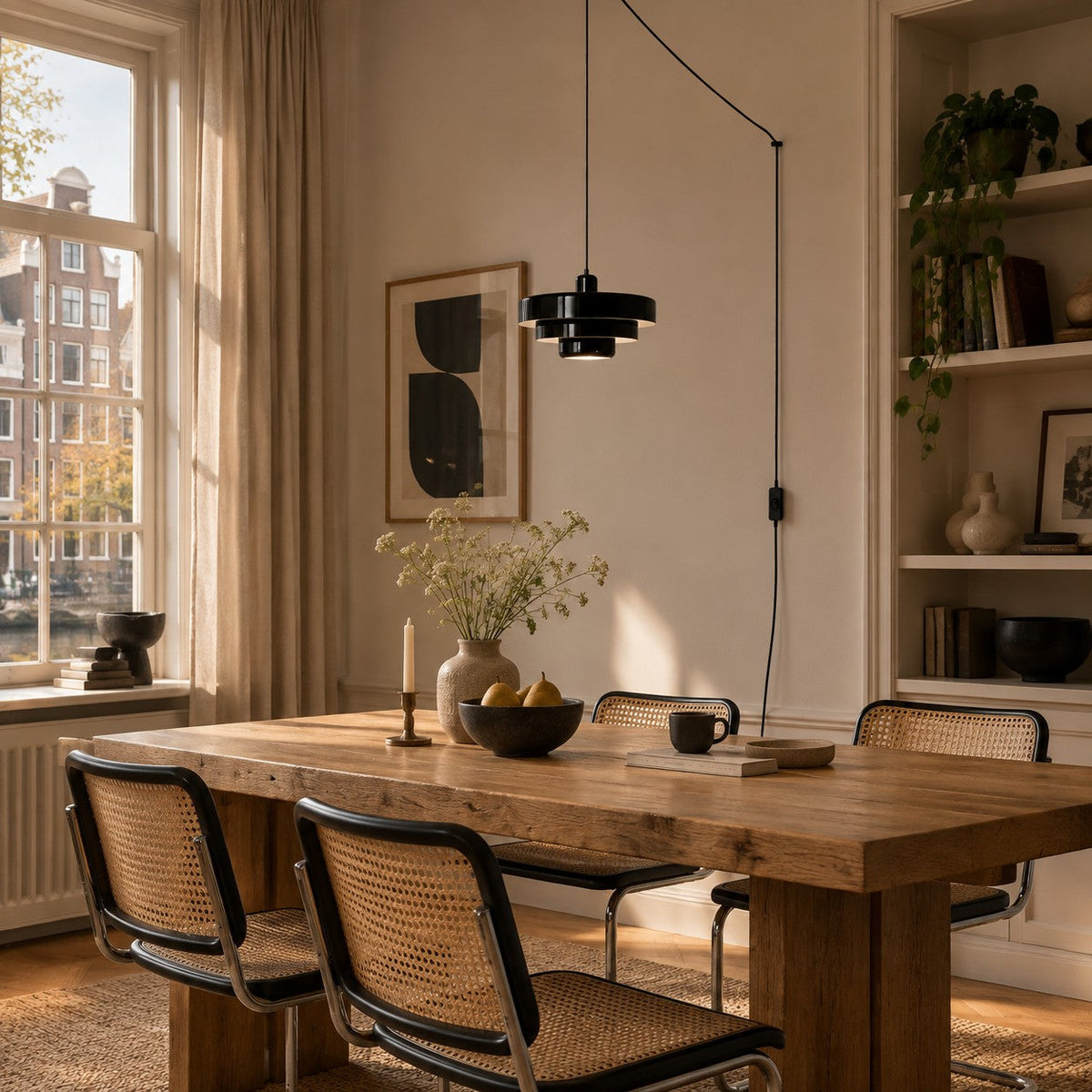 Retro Bauhaus Plug-In Pendant Light - Multi Color