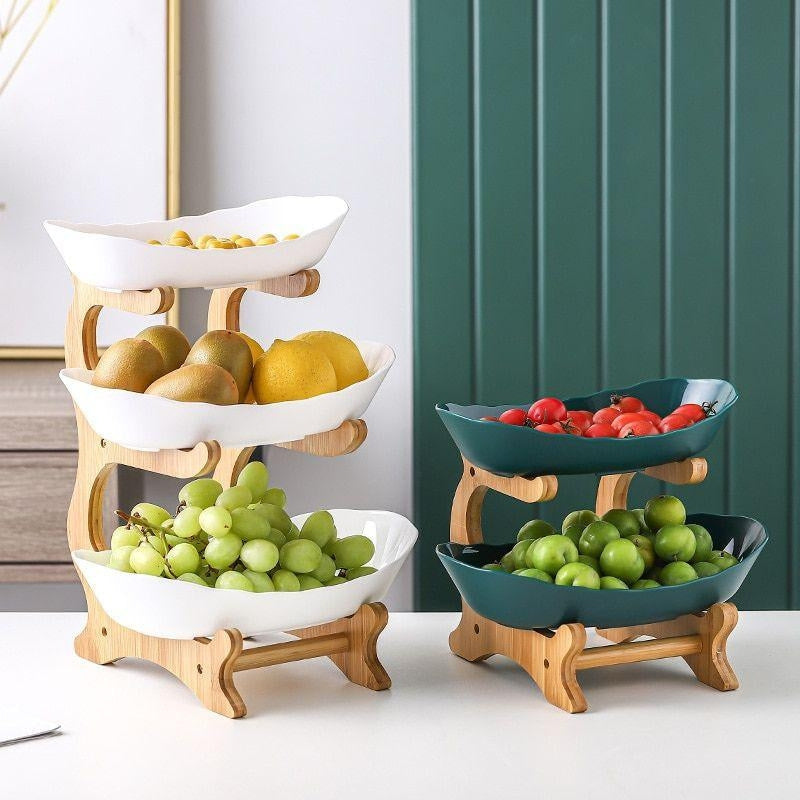 Multi-Tier Fruit Bowl Display with Removable Trays