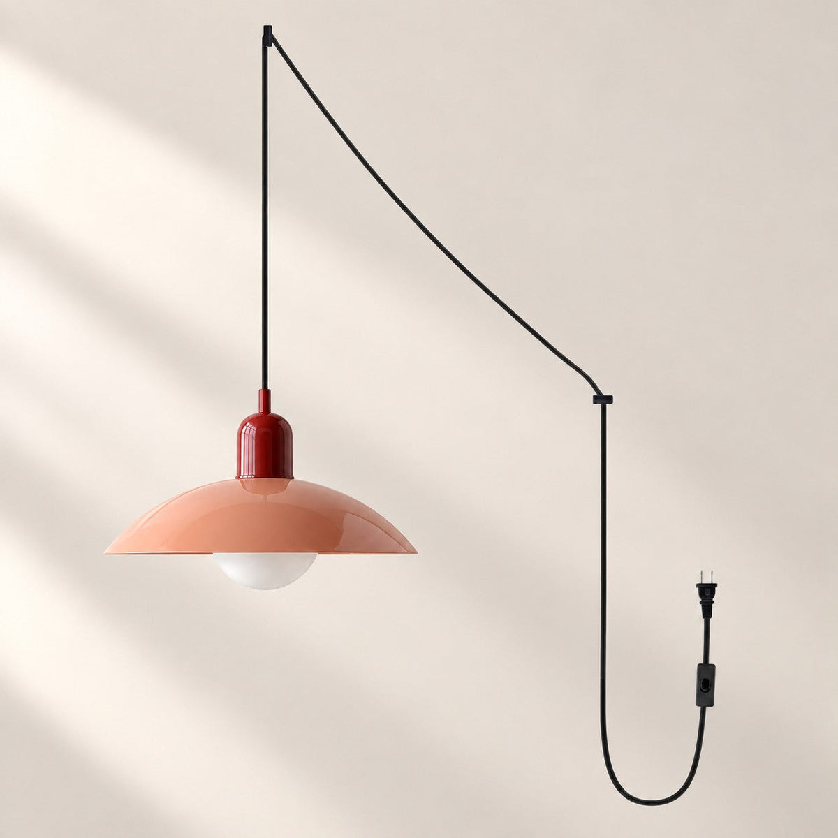 Mid Century Bauhaus Plug-In Pendant Light