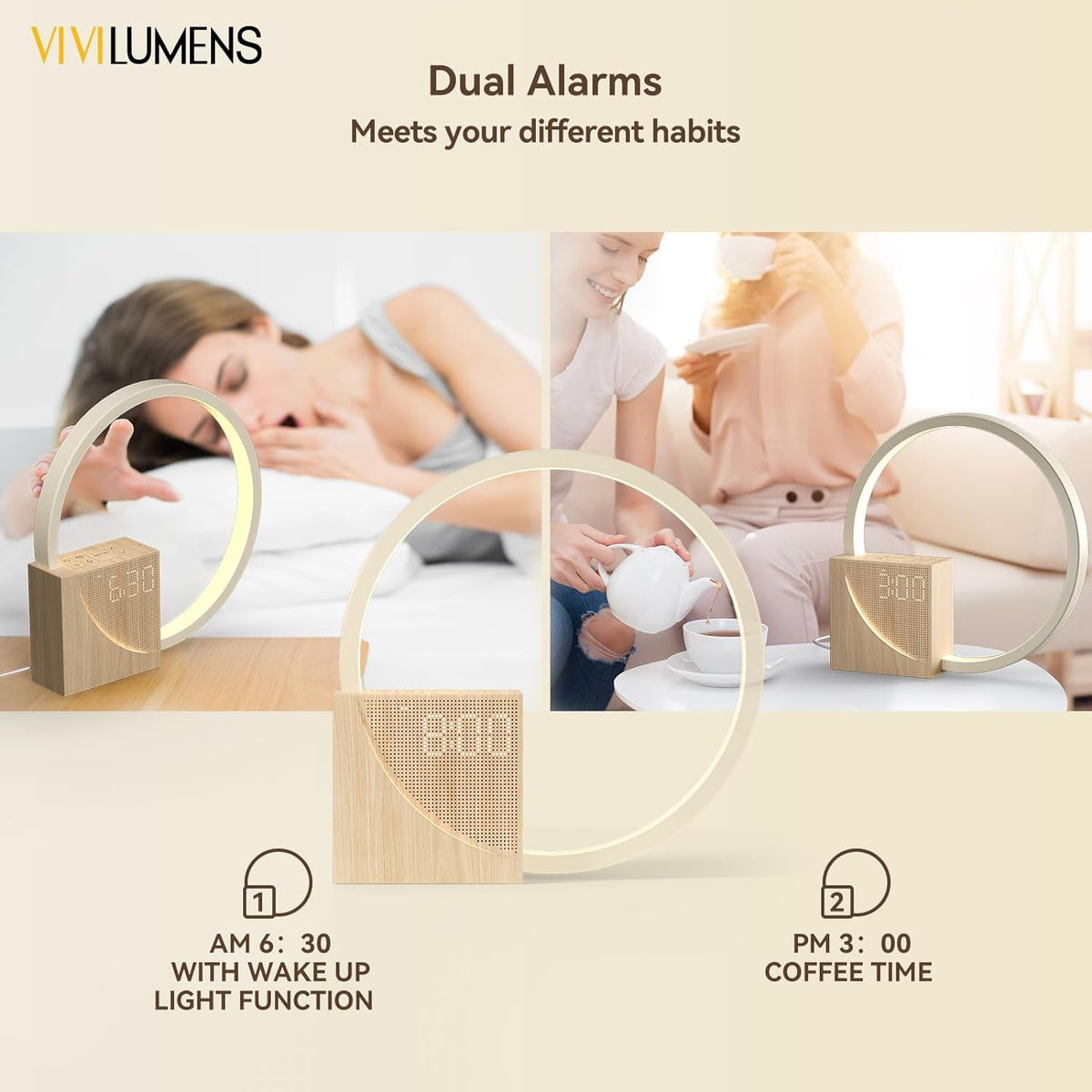 Sunrise Alarm Clock – Wake-Up Light with Wireless Charging