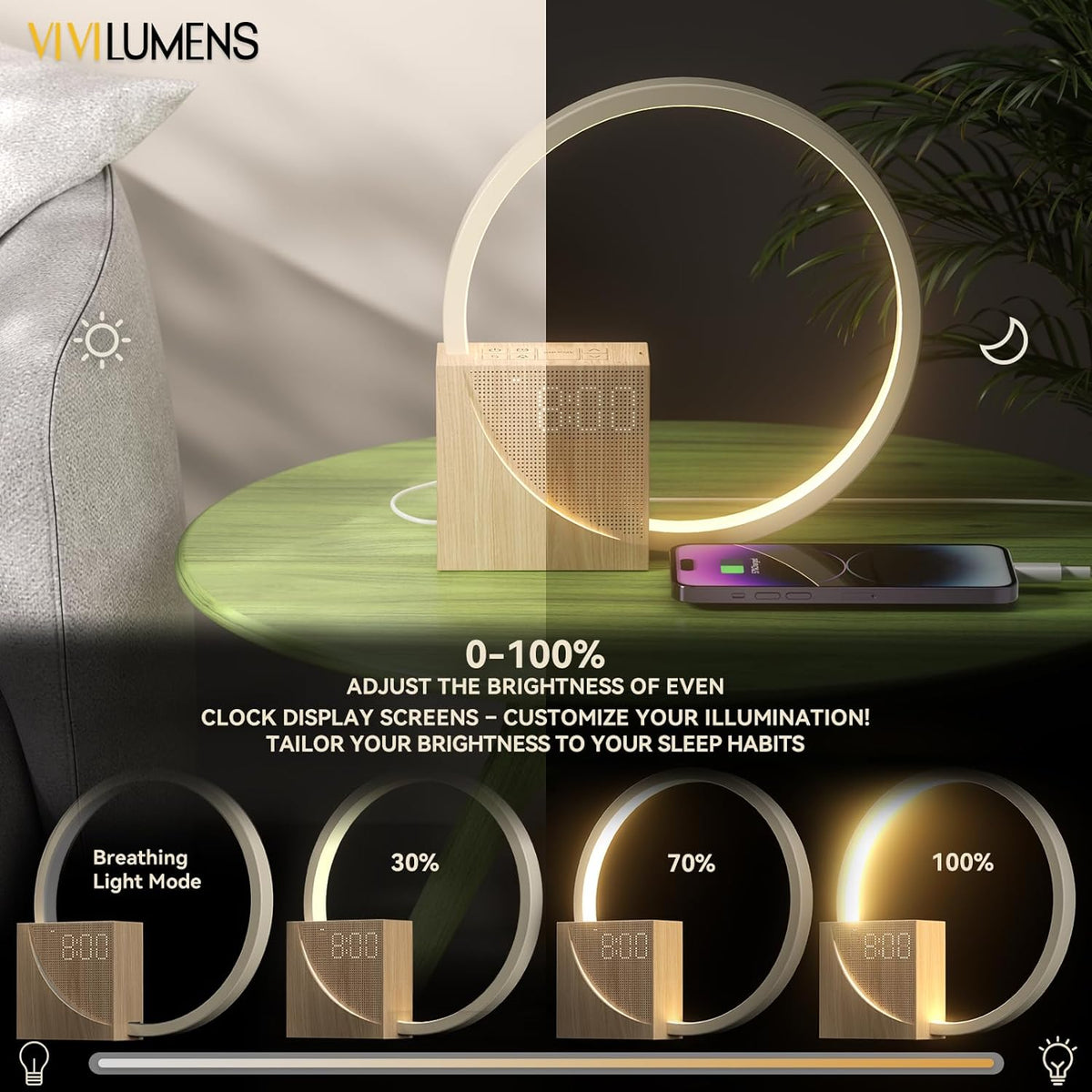 Sunrise Alarm Clock – Wake-Up Light with Wireless Charging