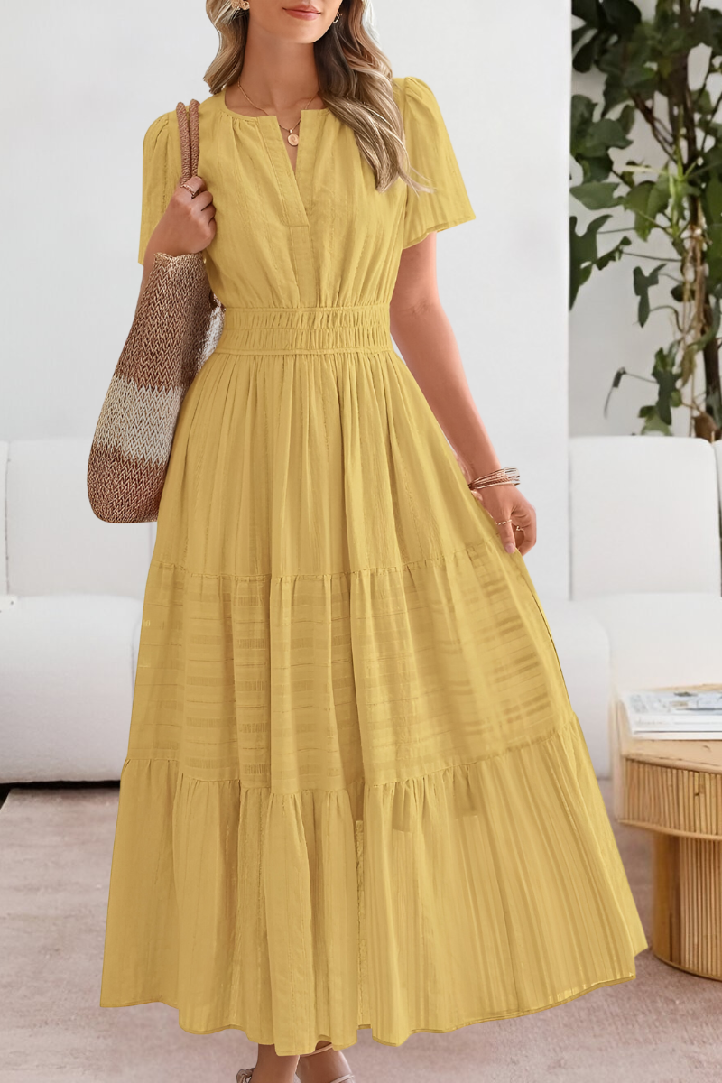 short sleeve boho maxi dress Women's Short-Sleeve Size:39/M Welcome to Lcziwo clothing color-timeless-tan a minimalist elegant black