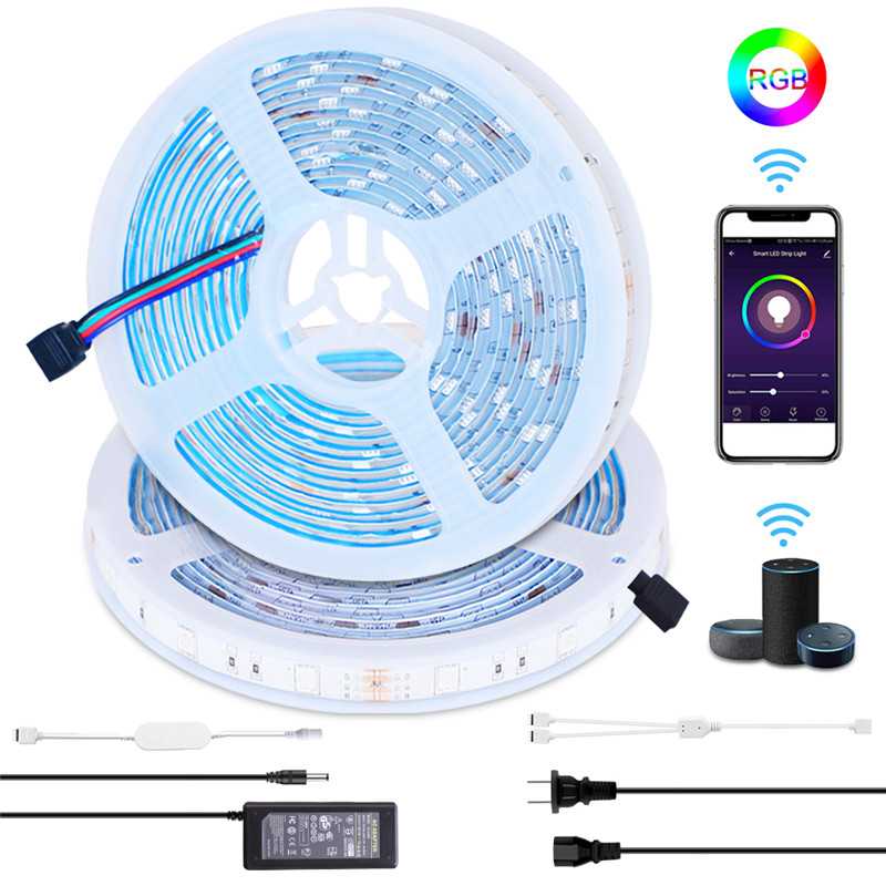 WiFi Smart RGB LED Strip Light – 32.8ft Waterproof