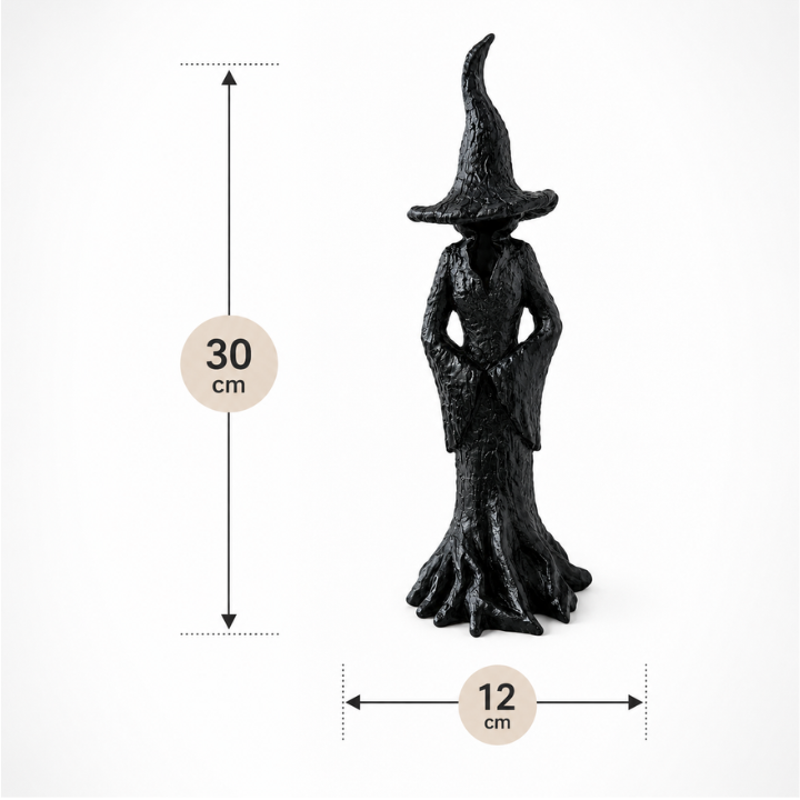 Witch Garden Statue - Handmade Resin Guardian Figure