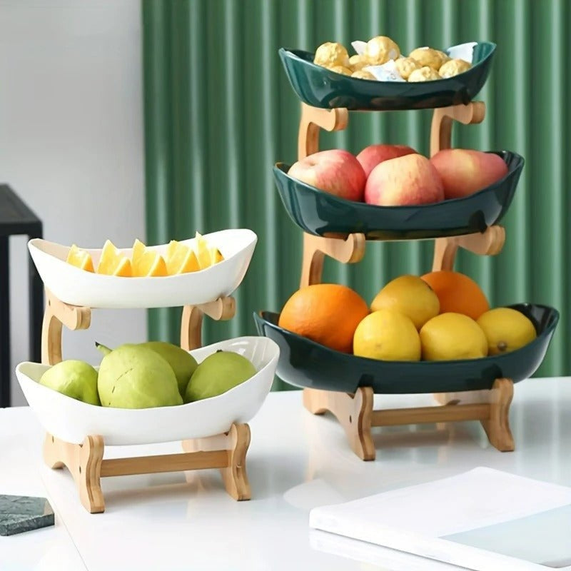 Multi-Tier Fruit Bowl Display with Removable Trays