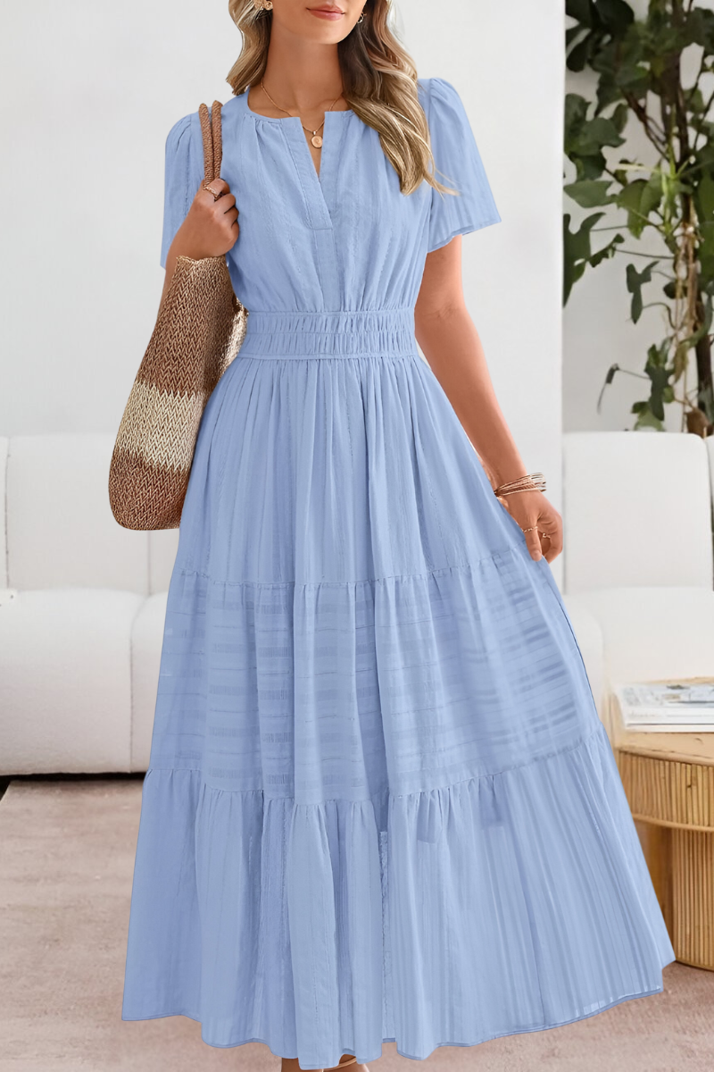 Women's Boho Short-Sleeve Midi Dress – Boho