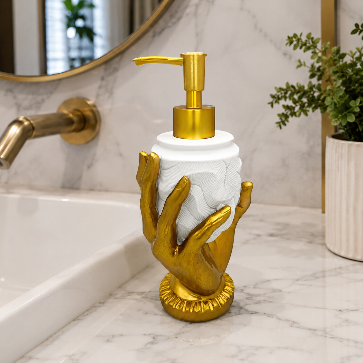 Luxury Sculptural Gold Hand Soap Dispenser