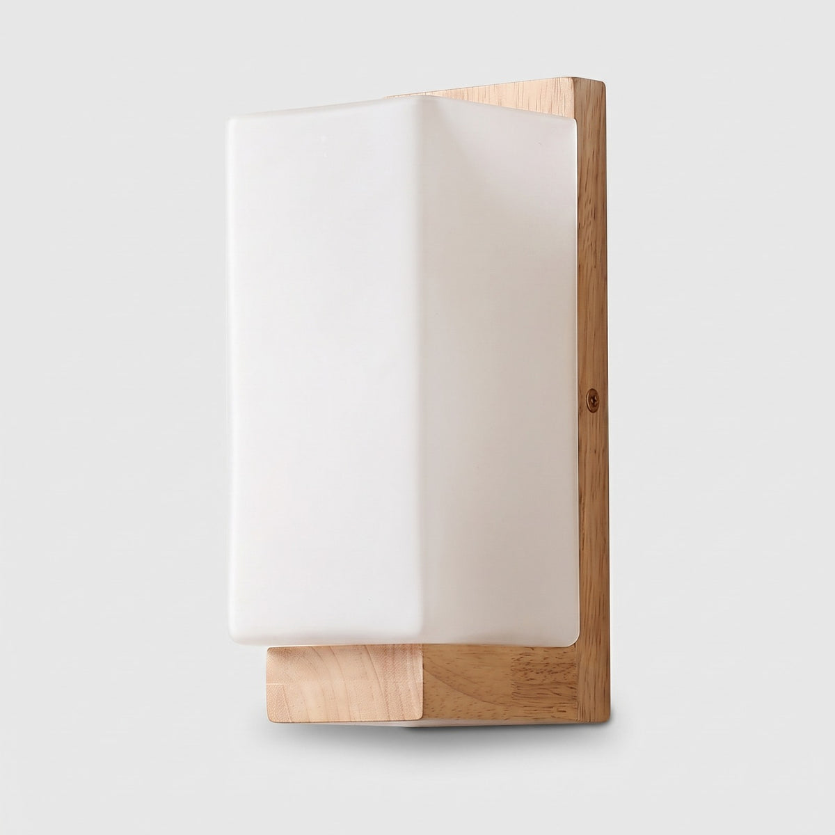 Wall Sconce with Rectangular Wood Frame and Glass Shade