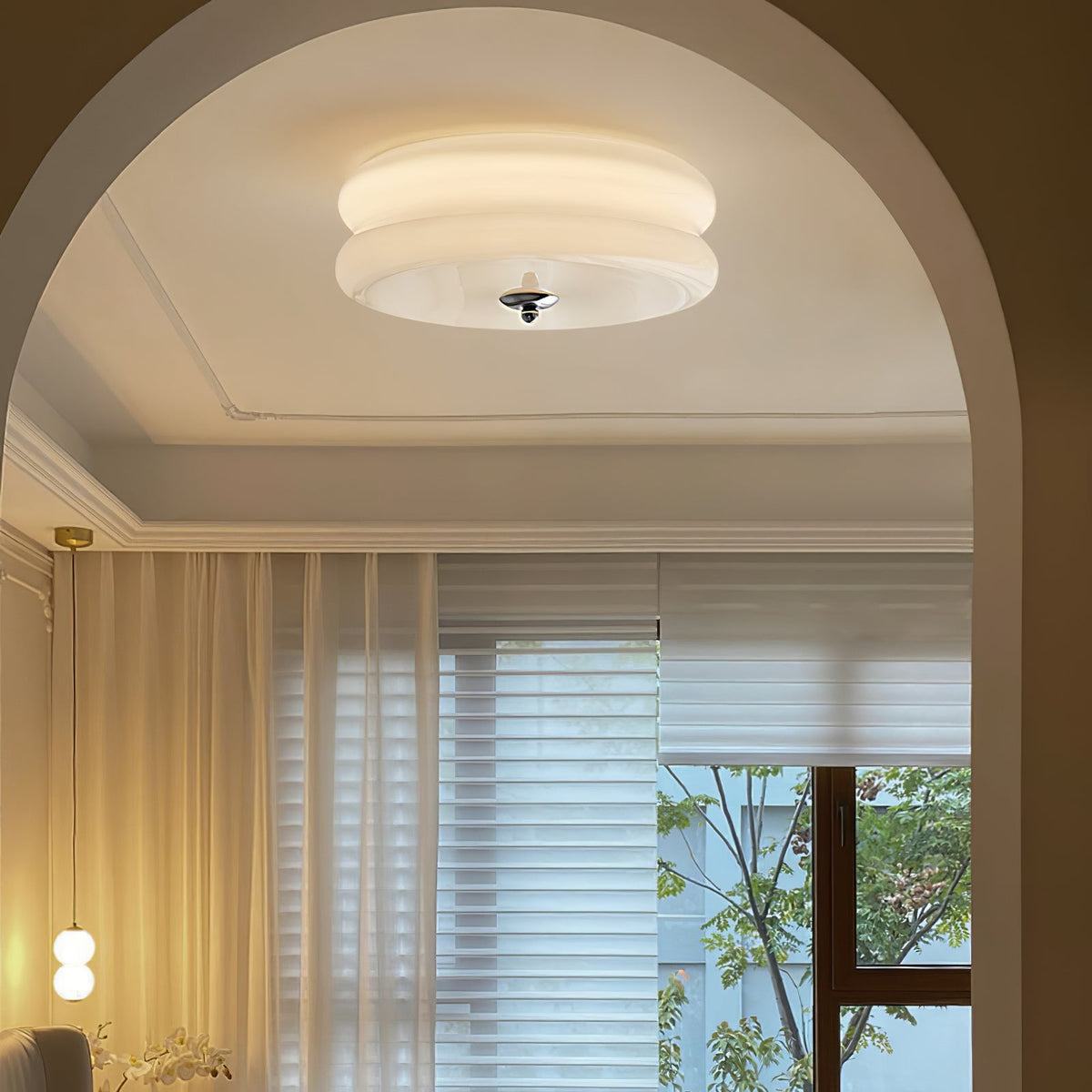 Art Deco Vintage Ceiling Lamp - Glass Dome Design
