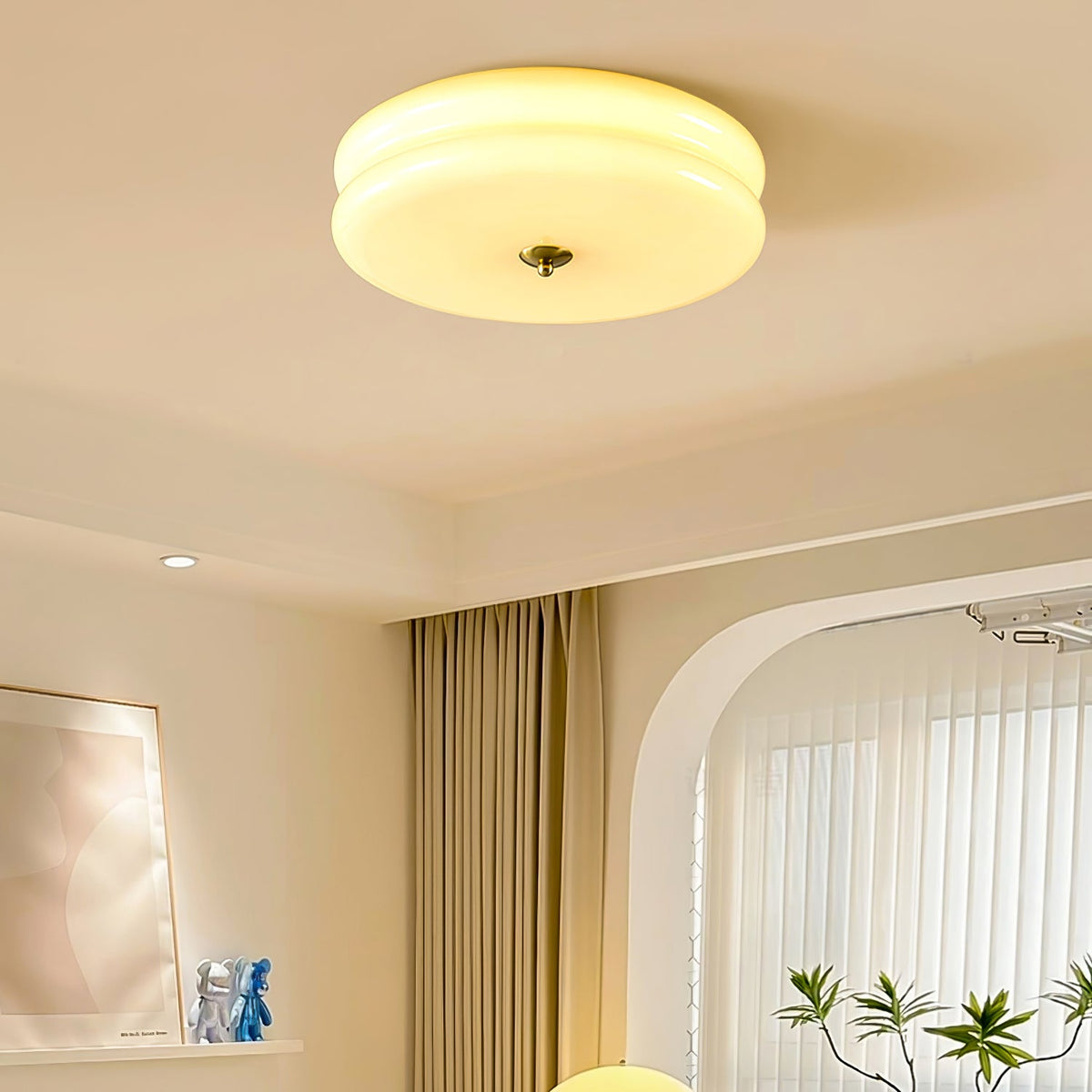 Art Deco Vintage Ceiling Lamp - Glass Dome Design