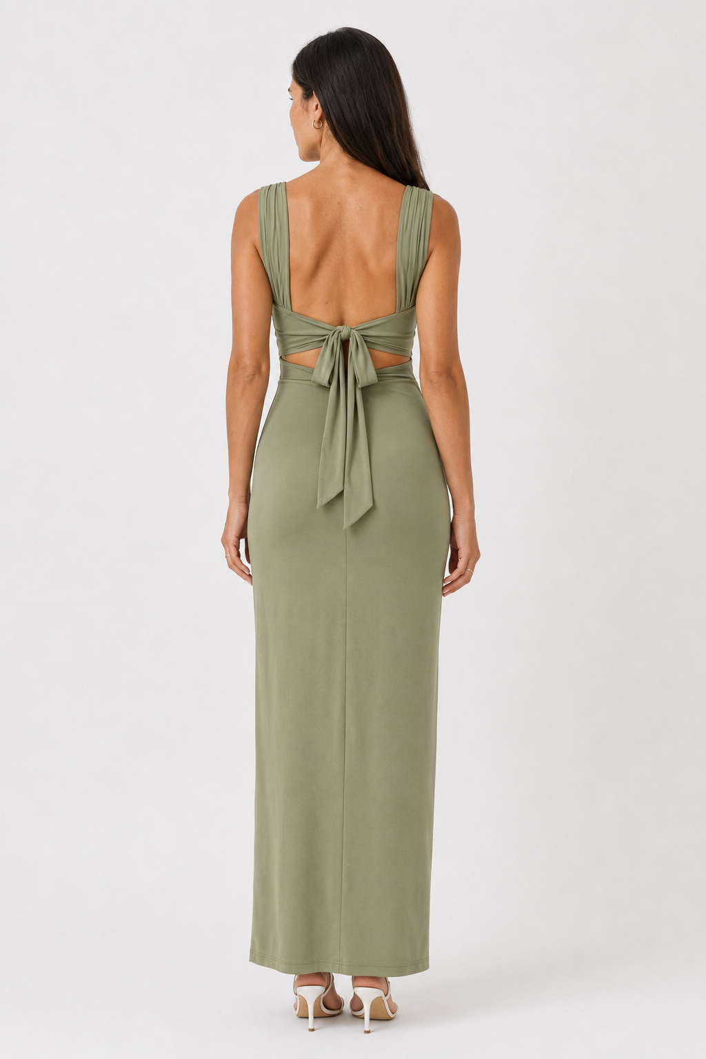 Asymmetric Ruched Dress with High Side Slit