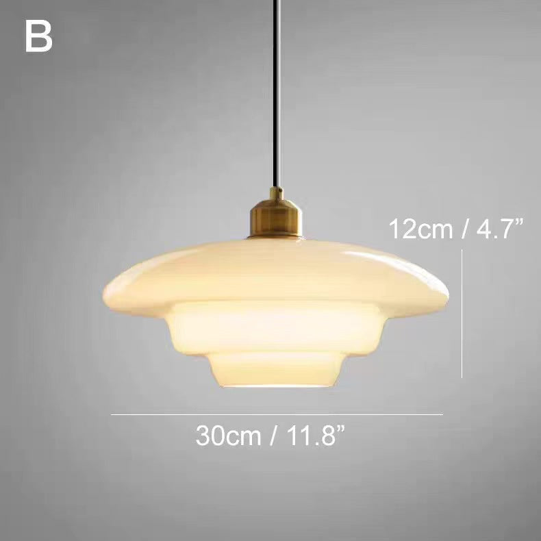 Calistre - Mid-Century Milky Glass Pendant Light