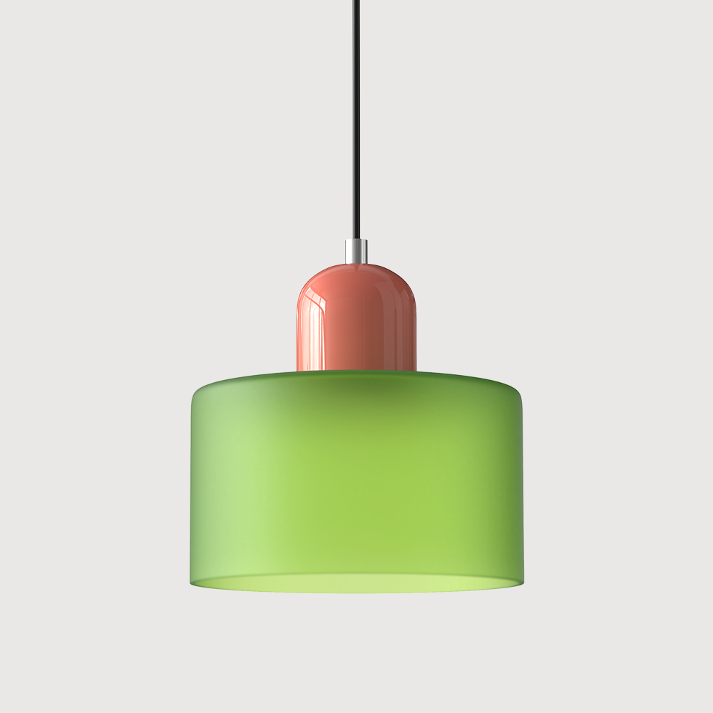 Bauhaus Colored Glass Pendant Lamp - Adjustable Height
