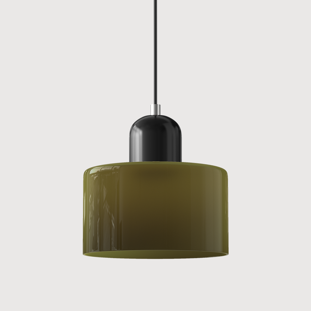 Bauhaus Colored Glass Pendant Lamp - Adjustable Height