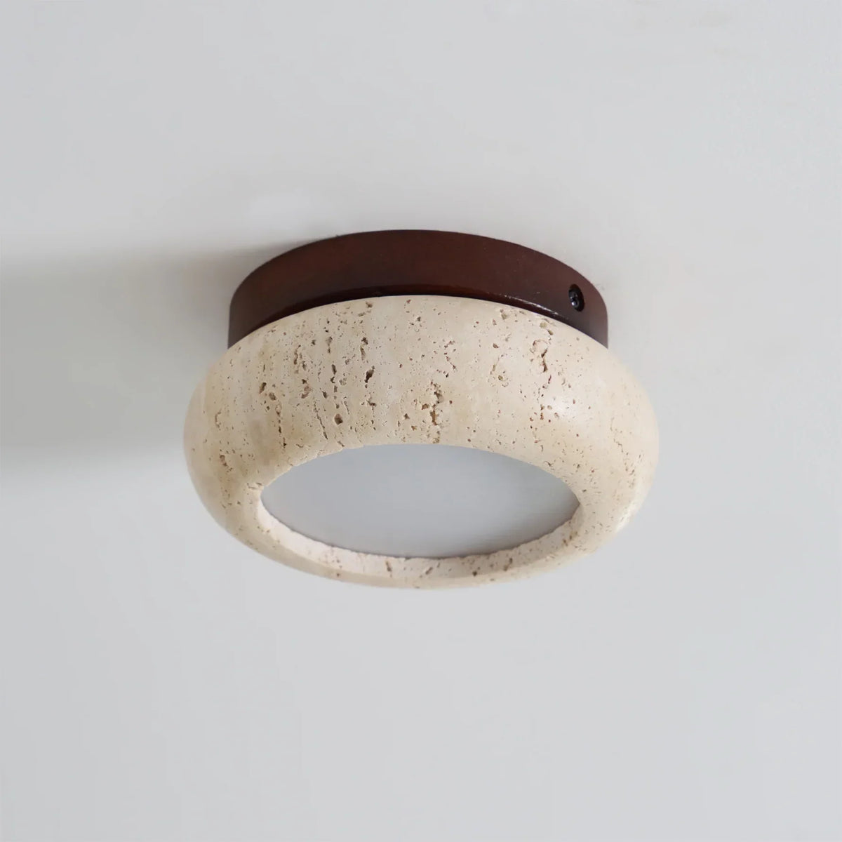 Havenwood - Travertine and Wood Ceiling Light