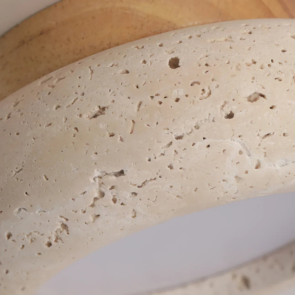 Havenwood - Travertine and Wood Ceiling Light