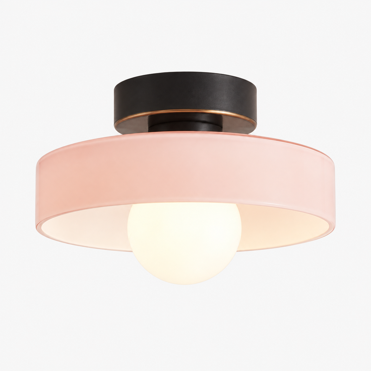 Bauhaus Ceiling Lamp - French-Inspired Brass Glass Geometric