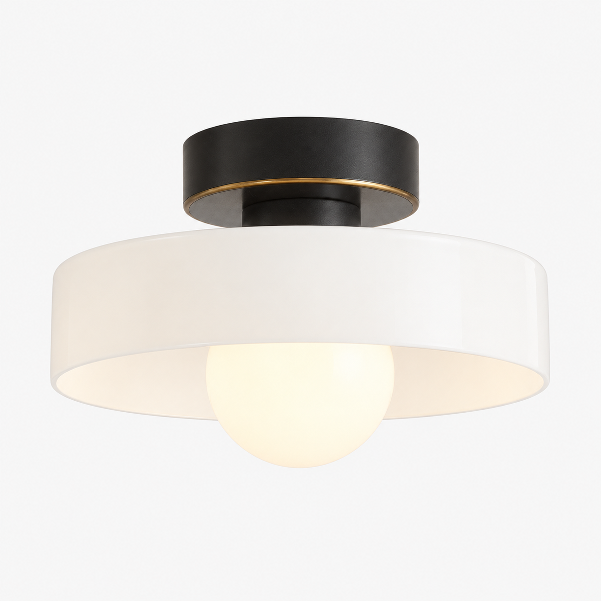Bauhaus Ceiling Lamp - French-Inspired Brass Glass Geometric