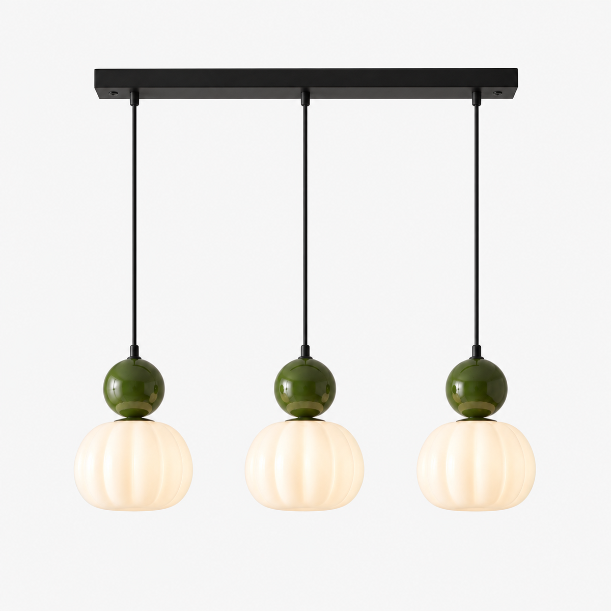 Art Deco Pendant Light - Iron & Acrylic, 1 or 3 Lights