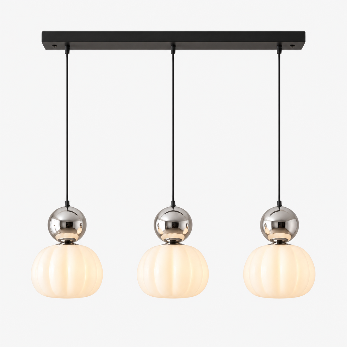 Art Deco Pendant Light - Iron & Acrylic, 1 or 3 Lights