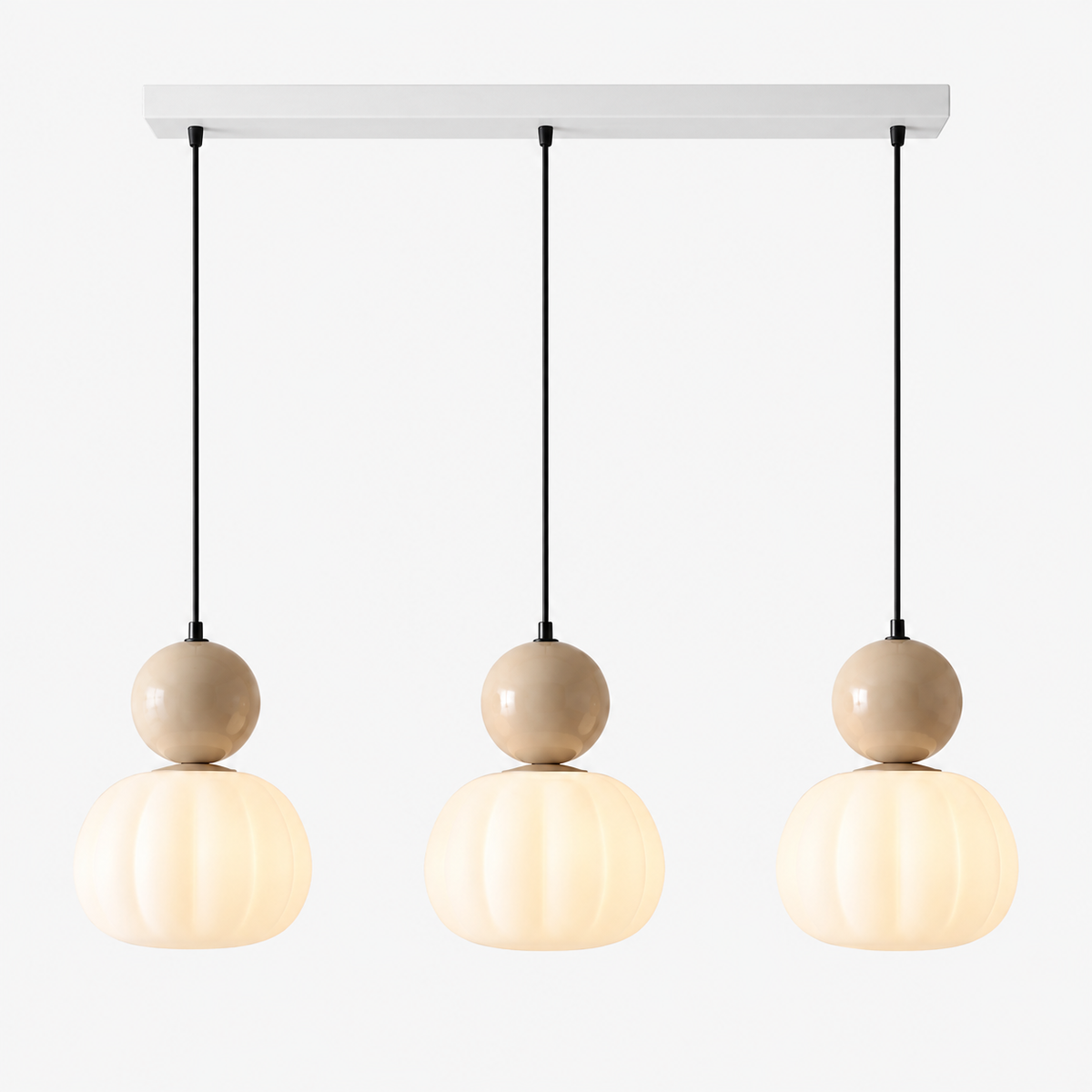 Art Deco Pendant Light - Iron & Acrylic, 1 or 3 Lights
