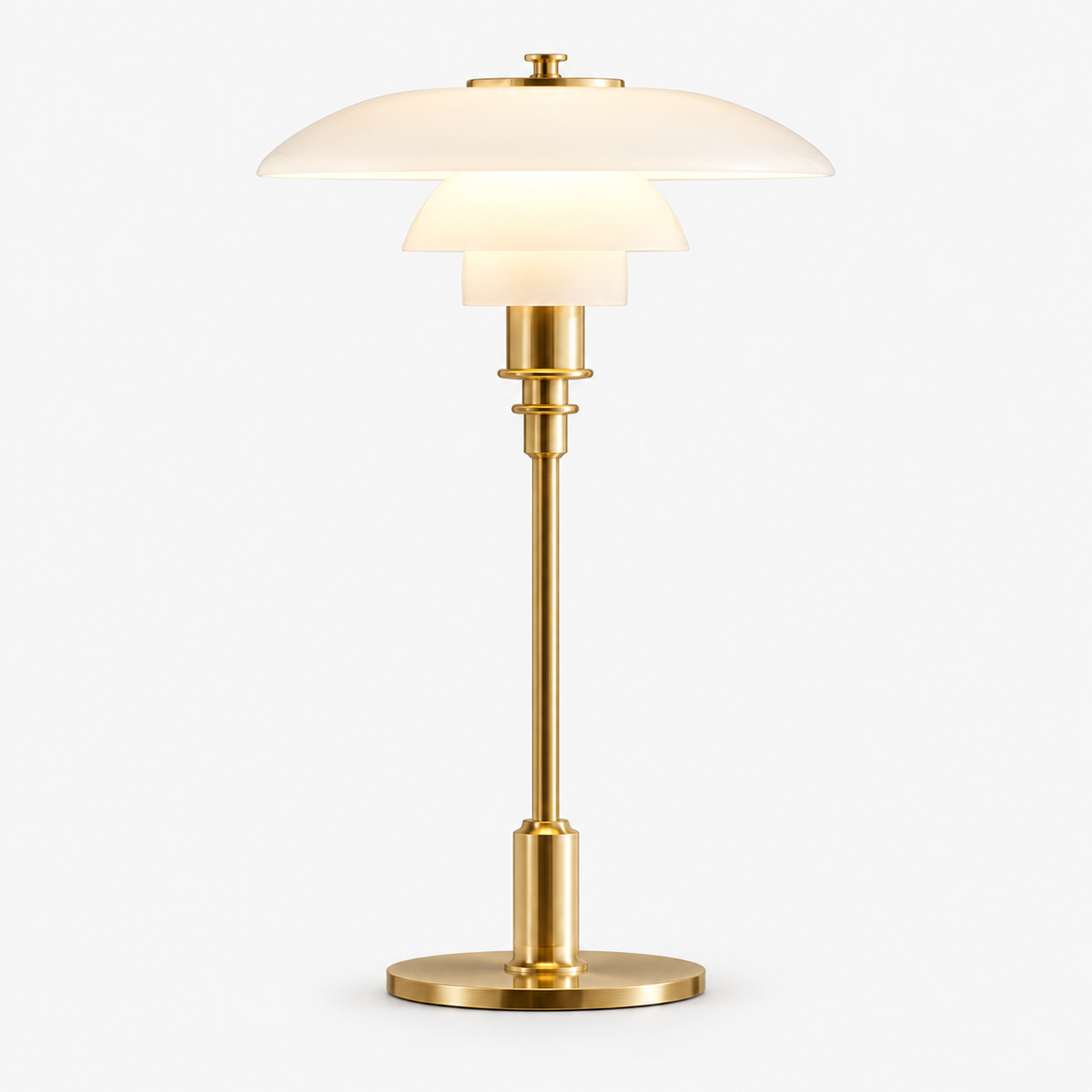 Modern Danish Designer Table Lamp - Layered Shade, LED