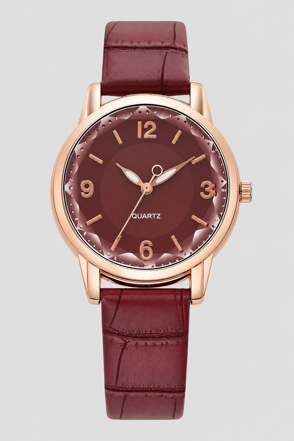 Classic Embossed Strap Watch – Elegant Minimalist Dress Timepiece